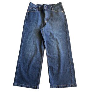 Gap High Rise Stride Wide Leg Jeans Medium Wash Size 33 16R Y2K